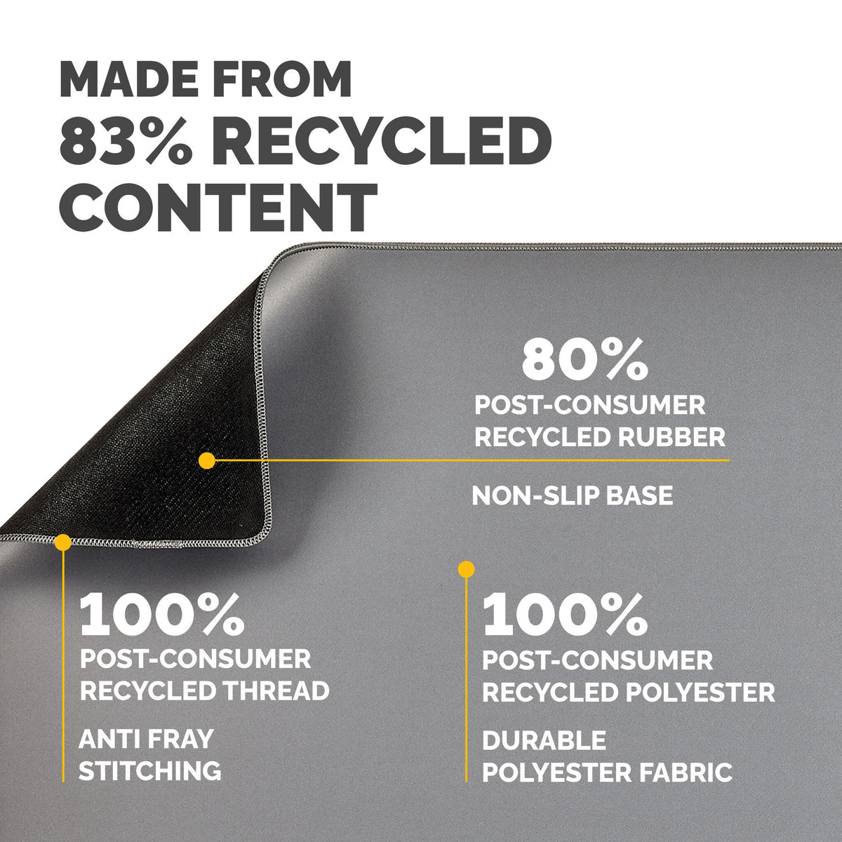 Fellowes Breyta - Desk mat: 80 x 40 cm - rubber - gray