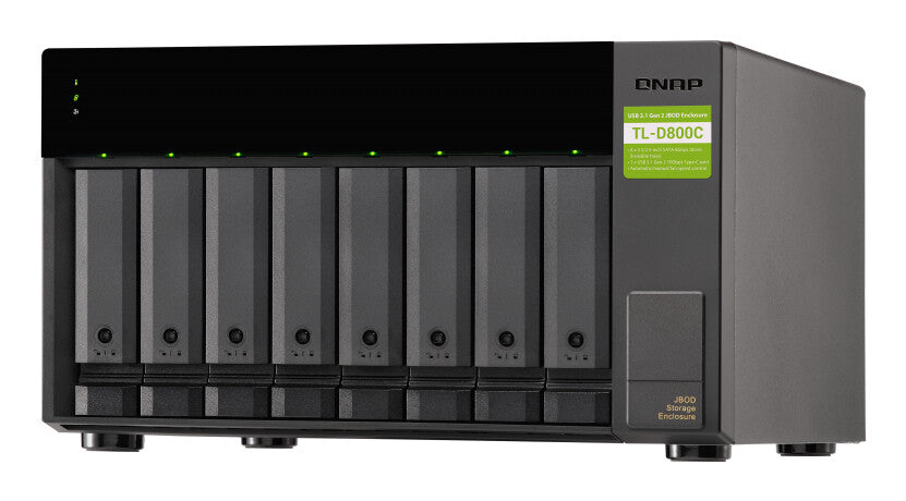 QNAP TL-D800C storage drive enclosure HDD/SSD enclosure Black, Grey 2.5/3.5"