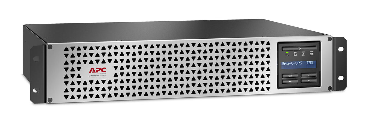 APC Smart-UPS, Line Interactive, 750VA, Lithium-ion, Rack/Tower, 2U, 230V, 6x IEC C13 outlets, SmartConnect Port+SmartSlot, Short Depth, AVR, LCD