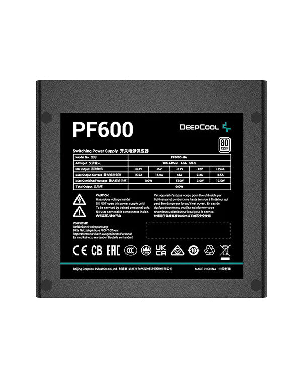 DeepCool PF600 power supply unit 600 W 20+4 pin ATX ATX Black