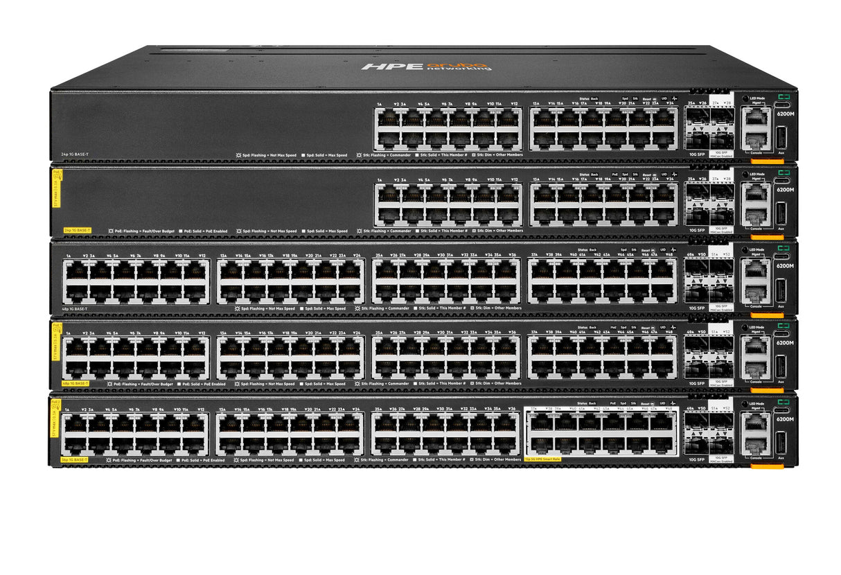 HPE Aruba Networking CX 6200M 48G Class4 PoE 4SFP+ Switch