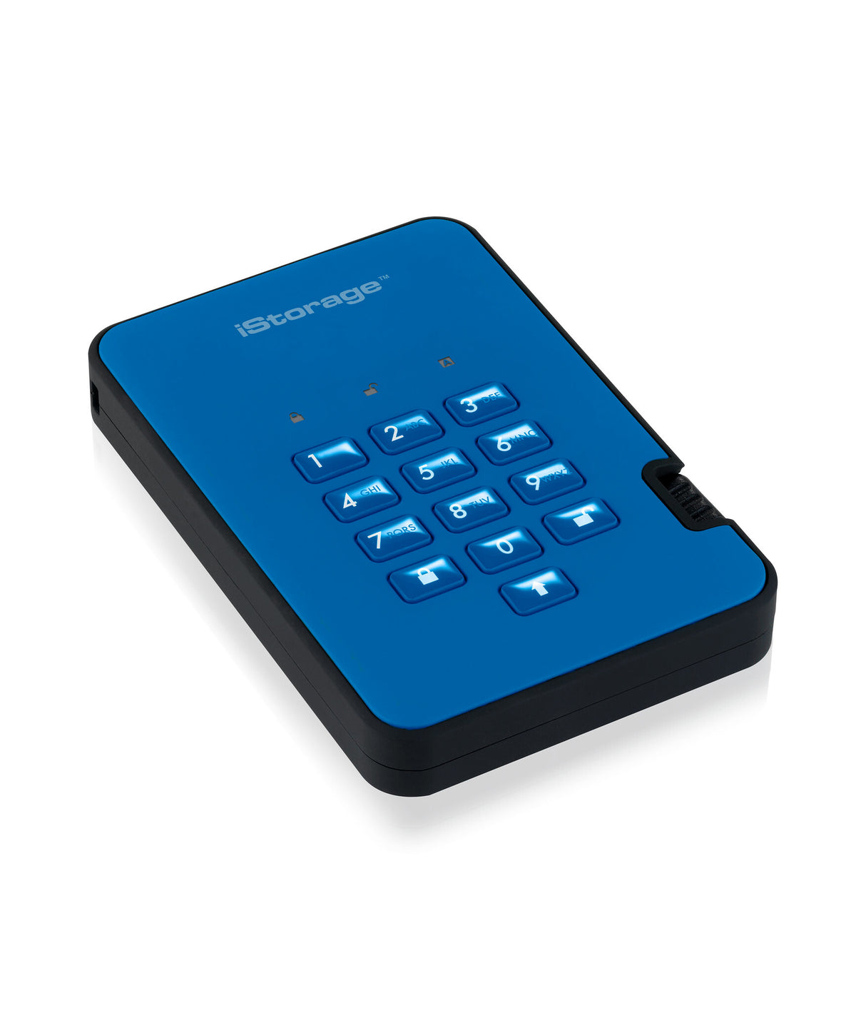 iStorage diskAshur² SSD 2TB Blue | Secure Portable Solid State Drive |AES-XTS 256-bit Hardware Encryption | PIN protected | OS & Platform Independent | TAA Compliant |Brute force hack defence | Dust/Water Resistant