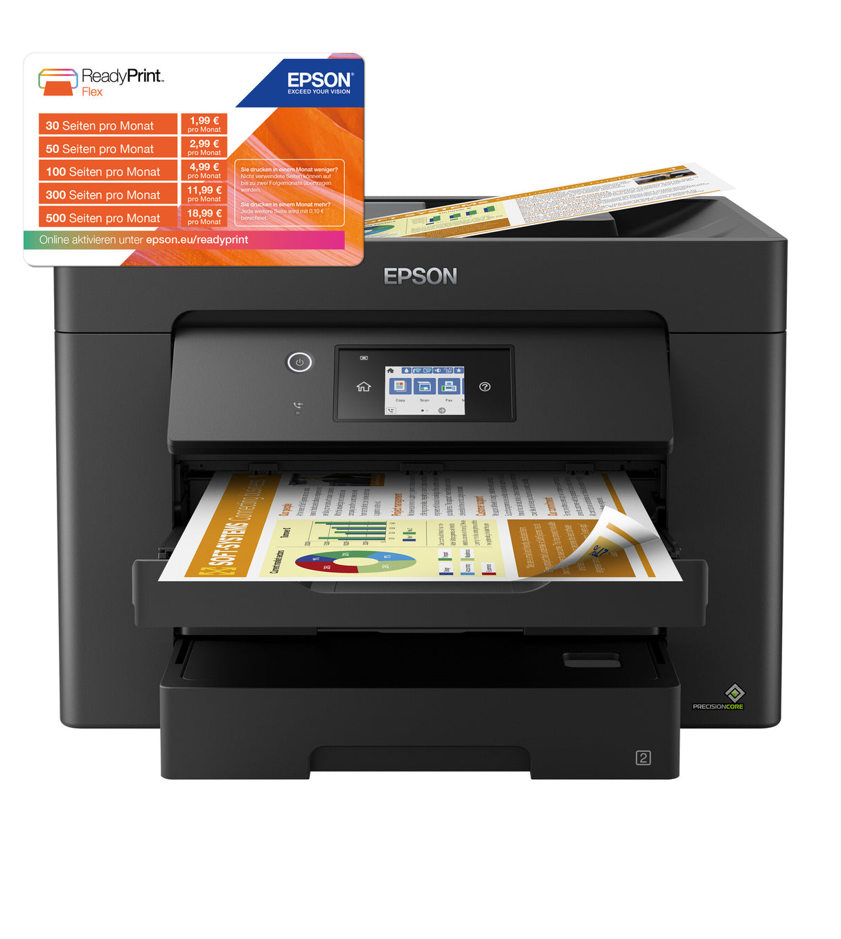 Epson Workforce WF-7830DTWF C11CH68401 Impresora de inyección de tinta, A3, Dúplex, Inalámbrica, Ethernet, Todo en Uno, Fax, Color