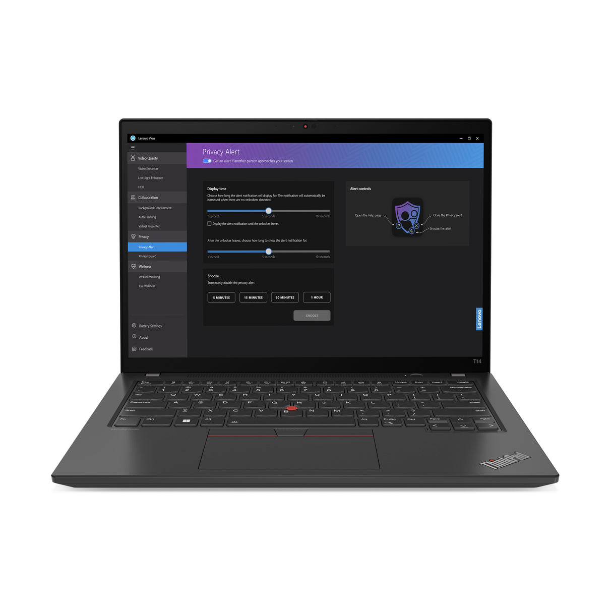 Lenovo ThinkPad T14 Gen 4 (AMD) AMD Ryzen™ 7 PRO 7840U Laptop 35.6 cm (14") WUXGA 16 GB LPDDR5x-SDRAM 512 GB SSD Wi-Fi 6E (802.11ax) Windows 11 Pro UK English Black