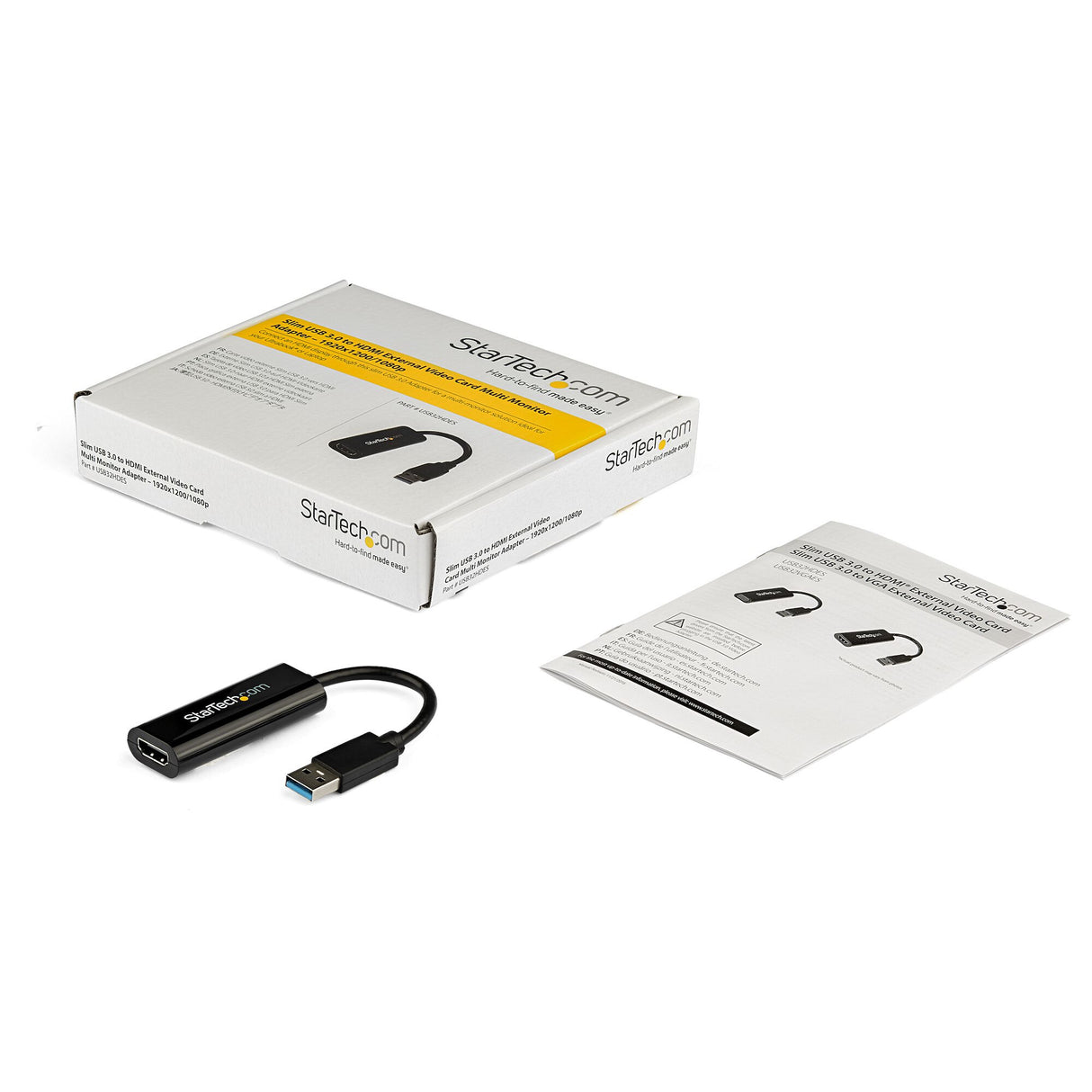 StarTech.com USB 3.0 to HDMI Adapter, USB to HDMI Monitor Converter for Windows, 1080P (no support for macOS/ChromeOS/Linux) - TAA