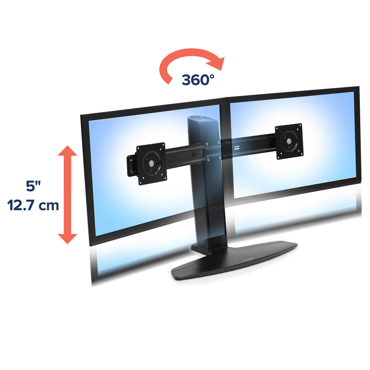 Ergotron Neo Flex Dual Monitor Lift Stand 62.2 cm (24.5") Desk Black