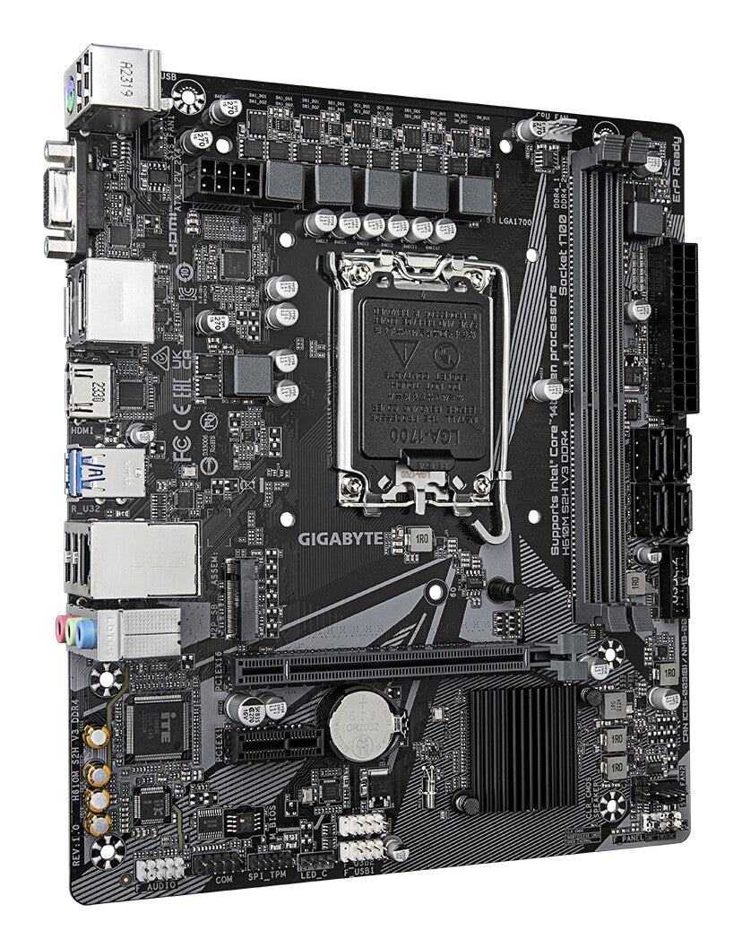 GIGABYTE H610M S2H V3 DDR4 Motherboard - Supports Intel Core 14th CPUs, 4+1+1 Hybrid Digital VRM, up to 3200MHz DDR4, 1xPCIe 3.0 M.2, GbE LAN , USB 3.2 Gen 1