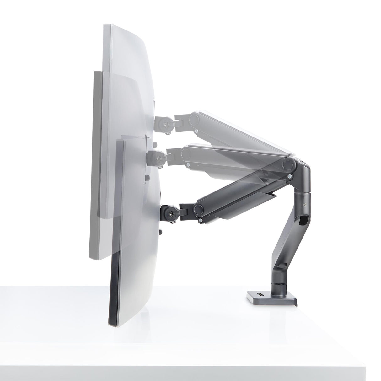 StarTech.com Monitor Desk Mount for up to 49in 32:9 Ultrawide Curved Screens, Mechanical Spring Arm, C-Clamp/Grommet, Tool-Less Adjustment, Max 44lb/20kg