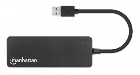 Manhattan USB-A Dock/Hub, Ports (x7): USB-A (x7), 5 Gbps (USB 3.2 Gen1 aka USB 3.0), External Power Supply Not Needed, Cable 15cm, SuperSpeed USB, Black, Three Year Warranty