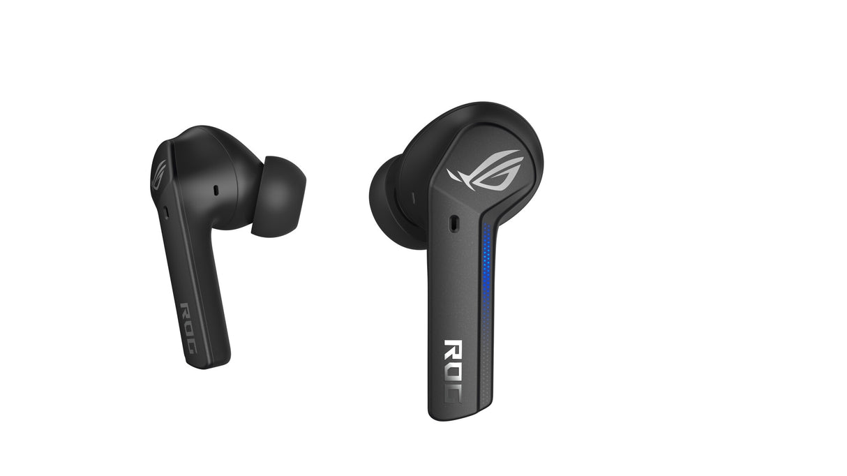 Écouteurs sans fil Asus ROG Cetra True, suppression active du bruit, mode ambiant, étui de chargement, résistant à l'eau, commandes tactiles, éclairage LED