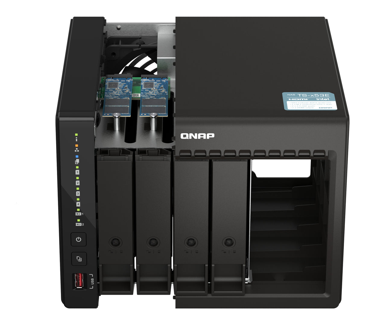 QNAP TS-453E NAS Tower Intel® Celeron® J6412 8 GB 8 TB HDD QNAP QTS Black