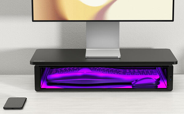 Kensington UVStand™ monitor stand with UVC sanitisation compartment