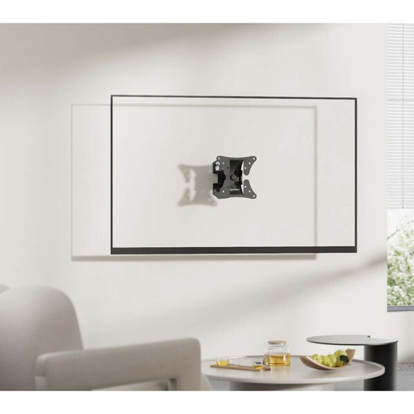 Manhattan Pivoting Wall Mount for TV & Monitors (Tilt and Swivel), For screens 13" to 27", VESA compatibility: all between 75x75mm and 100x100mm - check the dimensions of the four mounting holes on back of screen to ensure it fits, Single Stud Bracket, Ma