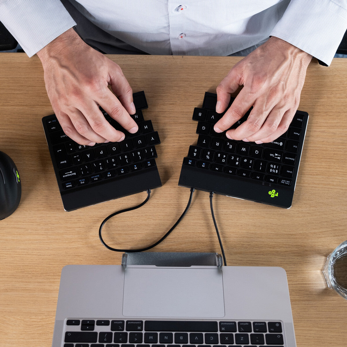 R-Go Tools Ergonomic keyboard R-Go Split Break v2 with break software, ergonomic split keyboard, QWERTY (UK), Wired, black