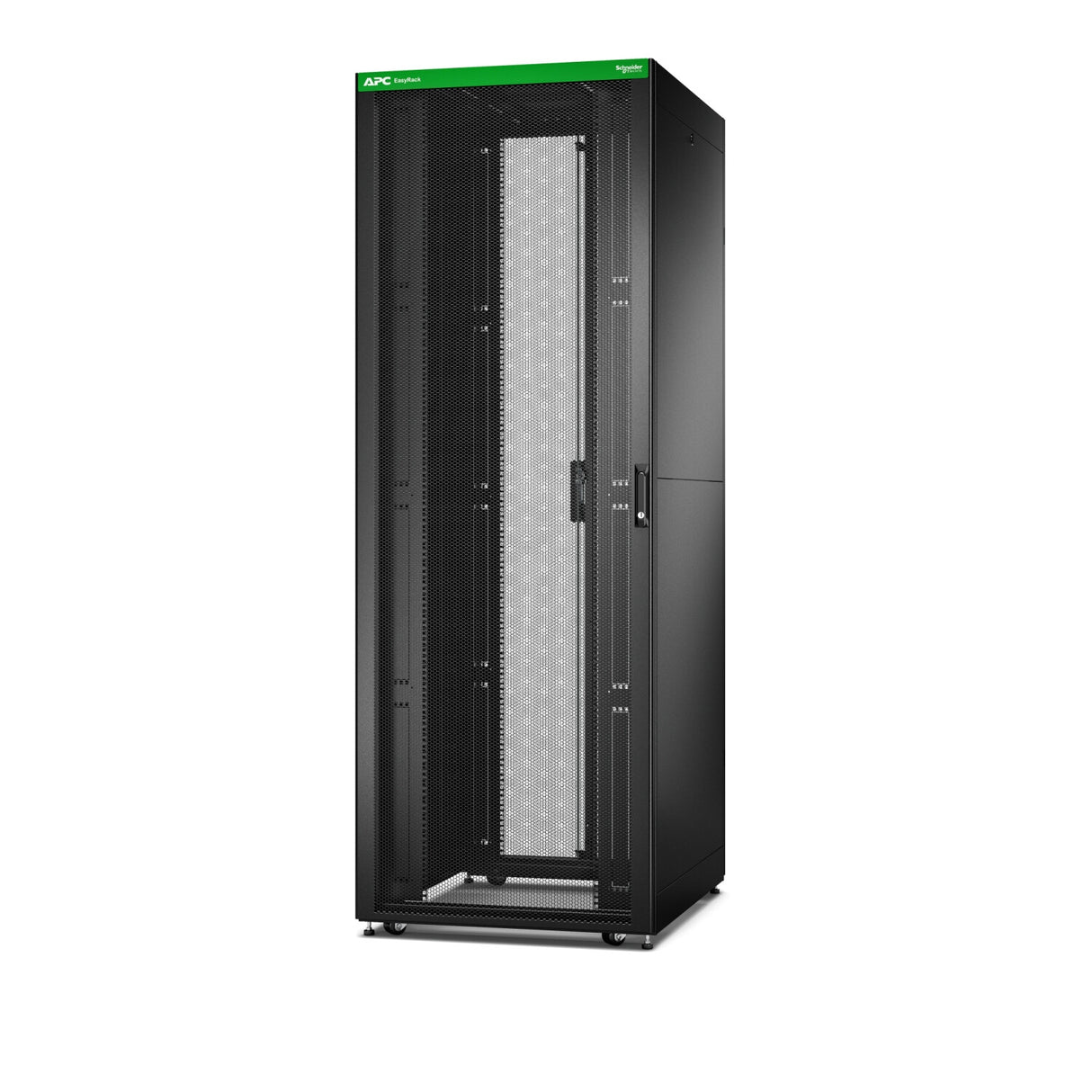 APC Easy Rack, 48U, Black, With Roof, Castors, Feet, 4 Brackets, and Side Panels, No Bottom, 2258H x 800W x 1000D mm
