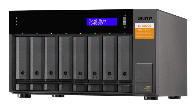 QNAP TL-D800S storage drive enclosure HDD/SSD enclosure Black, Grey 2.5/3.5"