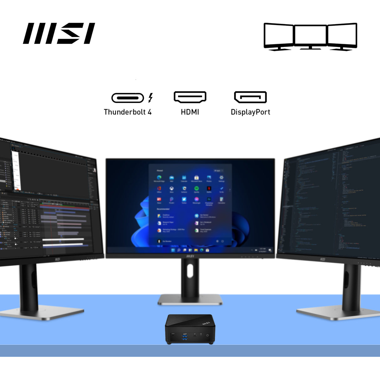 MSI Cubi 5 12M Intel Core i7 1255U Barebone, NUC, SFF, Mini Computer, HTPC, (NO RAM, NO Storage, NO OS), IRIS XE Graphics/ThunderBolt 4/Type C/HDMI/DisplayPort/Dual LAN/WiFi 6E/BT 5.3/VESA