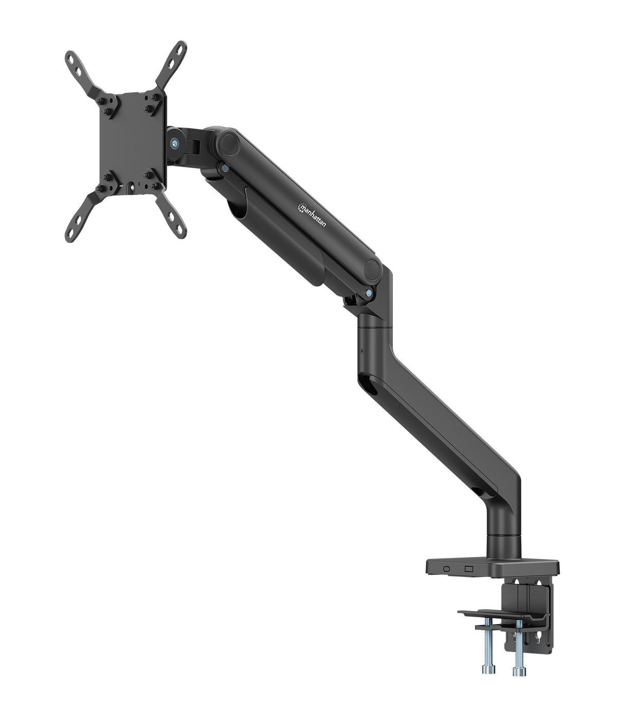 Manhattan Desk Mount for TV & Monitors (Full Motion Spring),For screens 13" to 42",C-Clamp or Grommet Assembly,VESA compatability:all between 75x75mm and 200x200mm -check the dimensions of the four mounting holes on back of screen to ensure it fits,Max 20