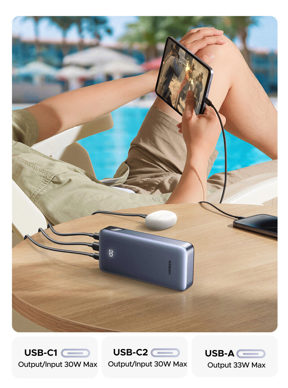 Ugreen 20000mAh Power Bank 30W 2C1A