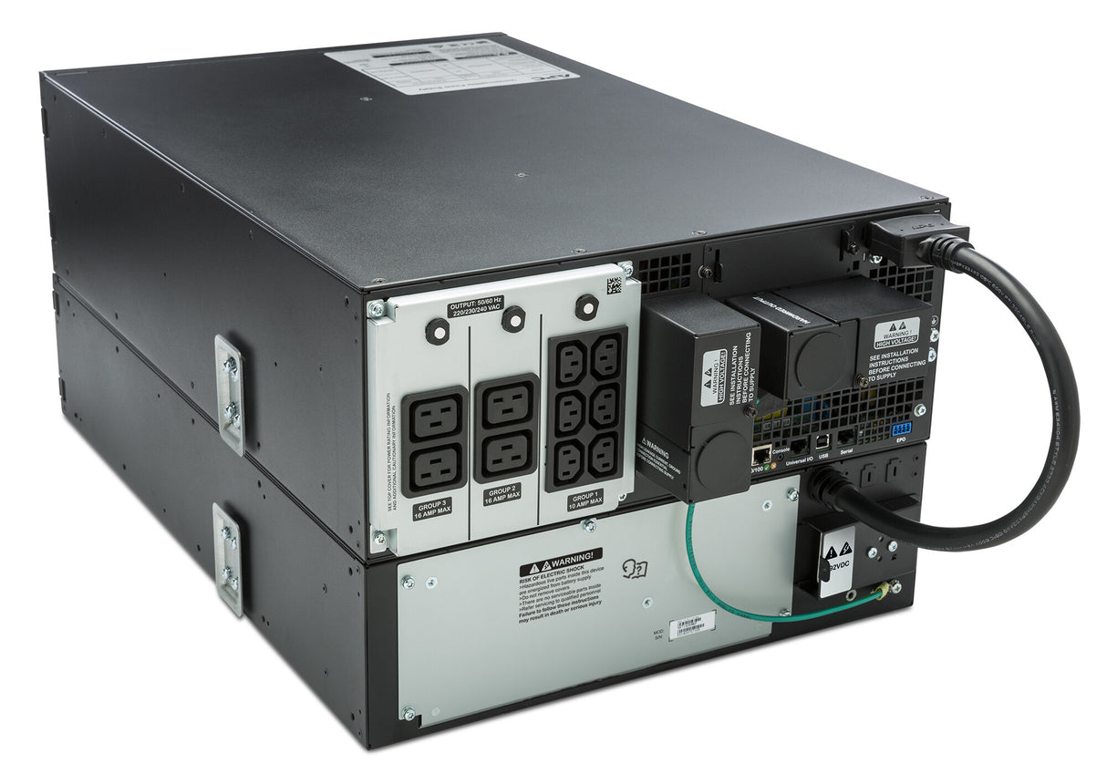 APC Smart-UPS On-Line SRT6KRMXLI - 6kW/VA, 6x C13 + 4x C19 + hardwire 1 phase output, rack mountable, Embedded NMC
