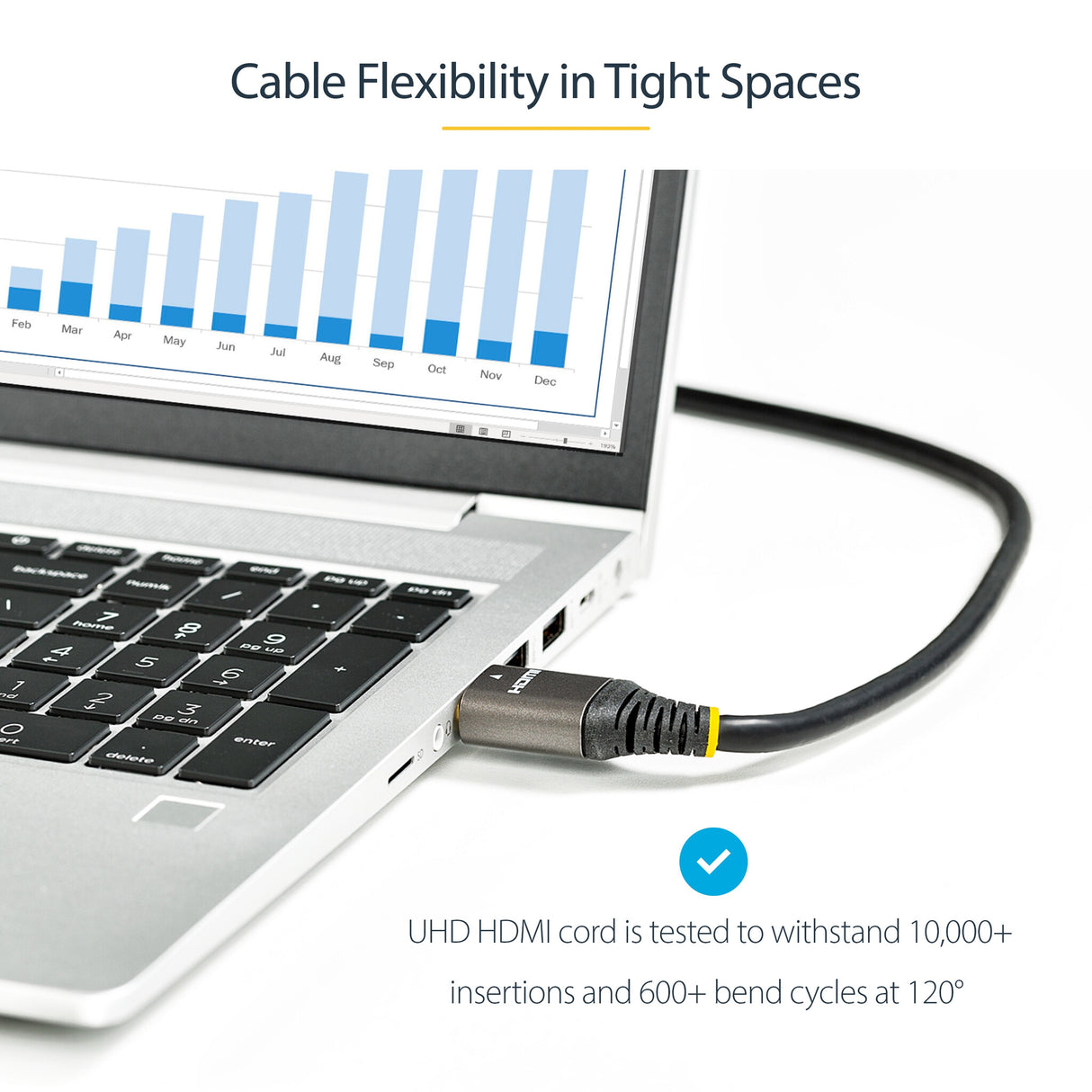 StarTech.com 6ft (2m) HDMI 2.1 Cable 8K - Certified Ultra High Speed HDMI Cable 48Gbps - 8K 60Hz/4K 120Hz HDR10+ eARC - Ultra HD 8K HDMI Cable - Monitor/TV/Display - Flexible TPE Jacket