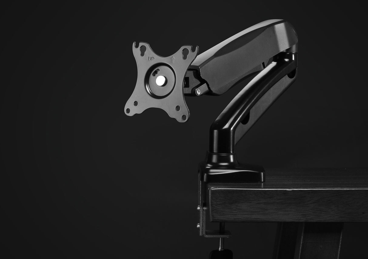 Manhattan Desk Mount for TV & Monitors (Full Motion Spring), For screens 13" to 27", C-Clamp or Grommet Assembly, VESA compatibility: 75x75mm and 100x100mm - check the dimensions of the four mounting holes on back of screen to ensure it fits, Max 9kg, Bla