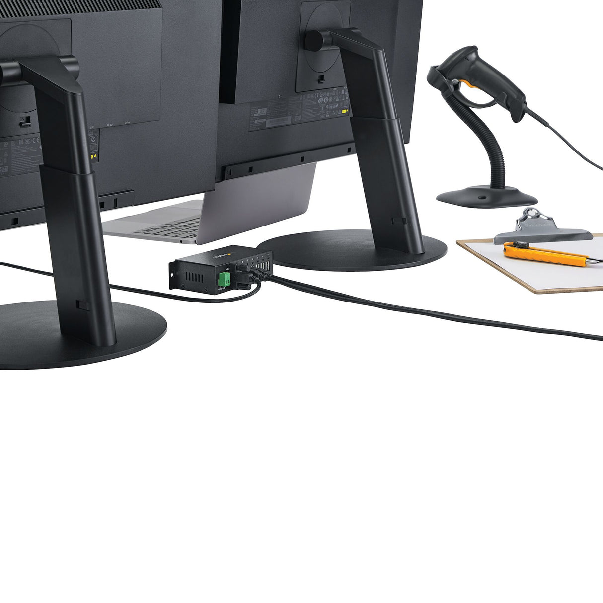 StarTech.com 7-Port USB 2.0 Hub - Metal Industrial USB-A Hub with ESD Protection & 350W Surge Protection - Din Rail, Wall or Desk Mountable - TAA Compliant USB Expander Hub