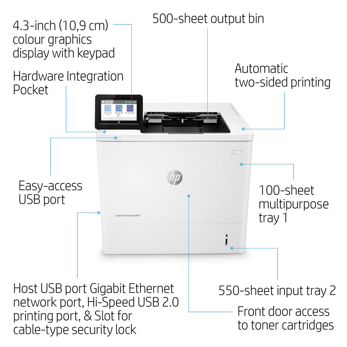 HP LaserJet Enterprise M611dn, Print, Two-sided printing