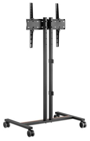 Manhattan Trolley Mount Stand for TV & Monitors, For screens: 34" to 55", VESA compatability: all between 200x200 to 400x400mm - check the dimensions of the four mounting holes on back of screen to ensure it fits, Max 35kg, Height-adjustable to four level