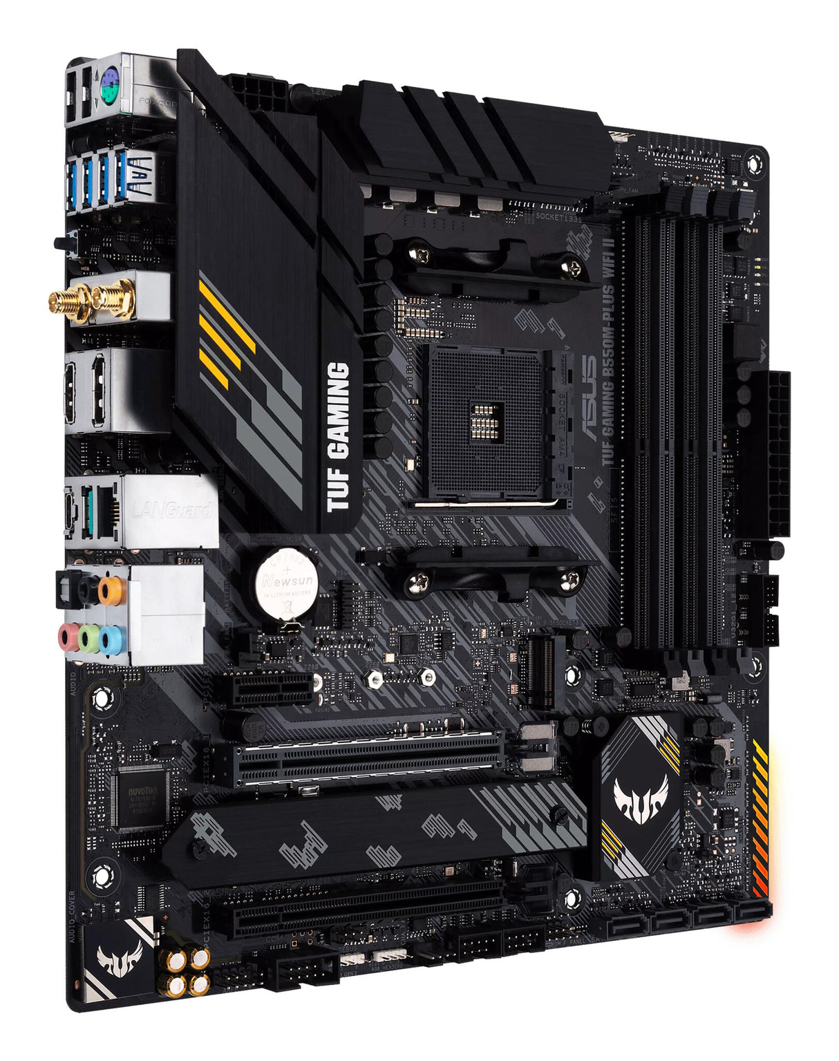 Asus TUF GAMING B550M-PLUS WIFI II, AMD B550, AM4, Micro ATX, 4 DDR4, HDMI, DP, AX Wi-Fi, 2,5 Go LAN, PCIe4, RVB, 2x M.2