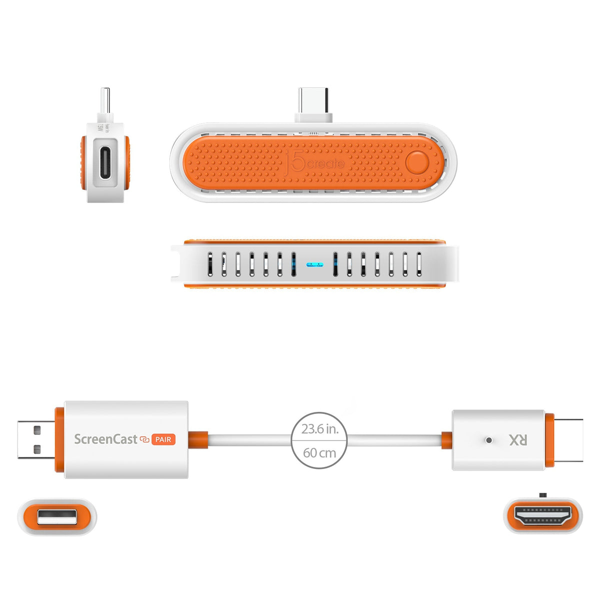 j5create JVAW60 ScreenCast Duo mini Wireless Display Adapter For Mobile Devices