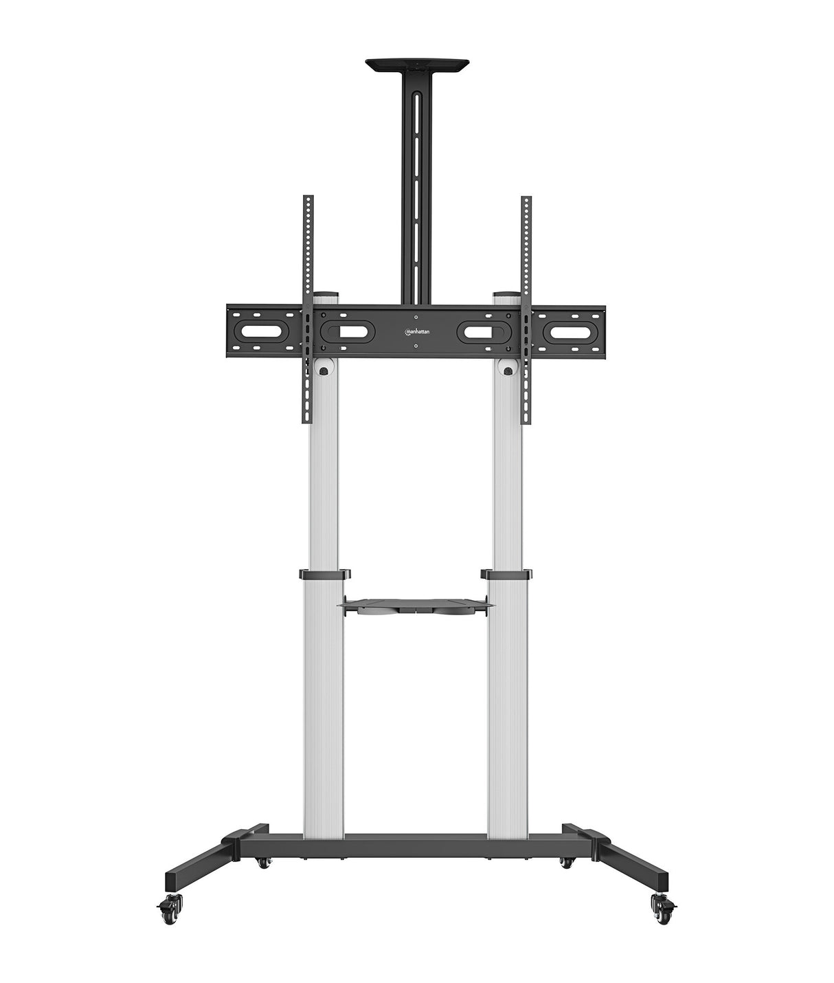 Manhattan Trolley Mound Stand for TV & Monitors, For screens: 37" to 100",VESA compatability:all between 200x200 to 1000x600mm -check the dimensions of the four mounting holes on back of screen to ensure it fits,Max 80kg,Height adjustable 1200 to 1600mm,L