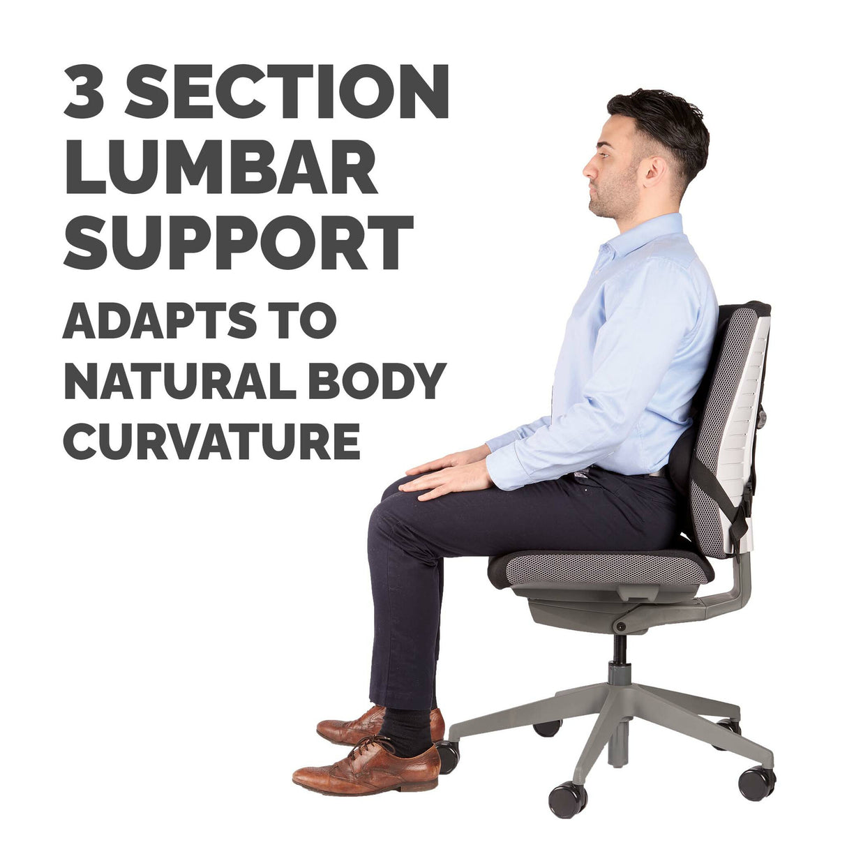 Fellowes Back Support for Office Chair - Professional Series Ultimate Back Support with Antibacterial Protection - H36.5 x W37.5 x D5.5cm