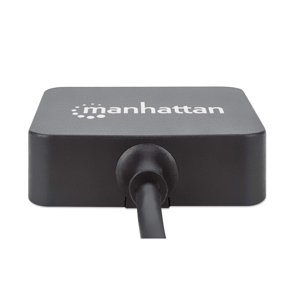 Manhattan USB-A 4-Port Hub, 4x USB-A Ports, 5 Gbps (USB 3.2 Gen1 aka USB 3.0), Bus Power, Fast charging x1 Port up to 0.9A or x4 Ports with power jack (not included), SuperSpeed USB, Black, Three Year Warranty, Equivalent to ST4300MINU3B