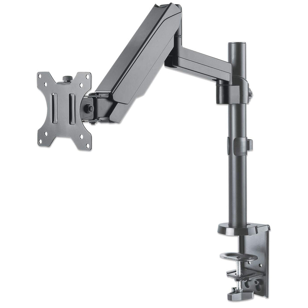 Manhattan Desk Mount for TV & Monitors (Full Motion Gas Spring), For screens 13" to 27", Clamp or Grommet Assembly, VESA compatability: 75x75mm and 100x100mm - check the dimensions of the four mounting holes on back of screen to ensure it fits, Max 8kg, B