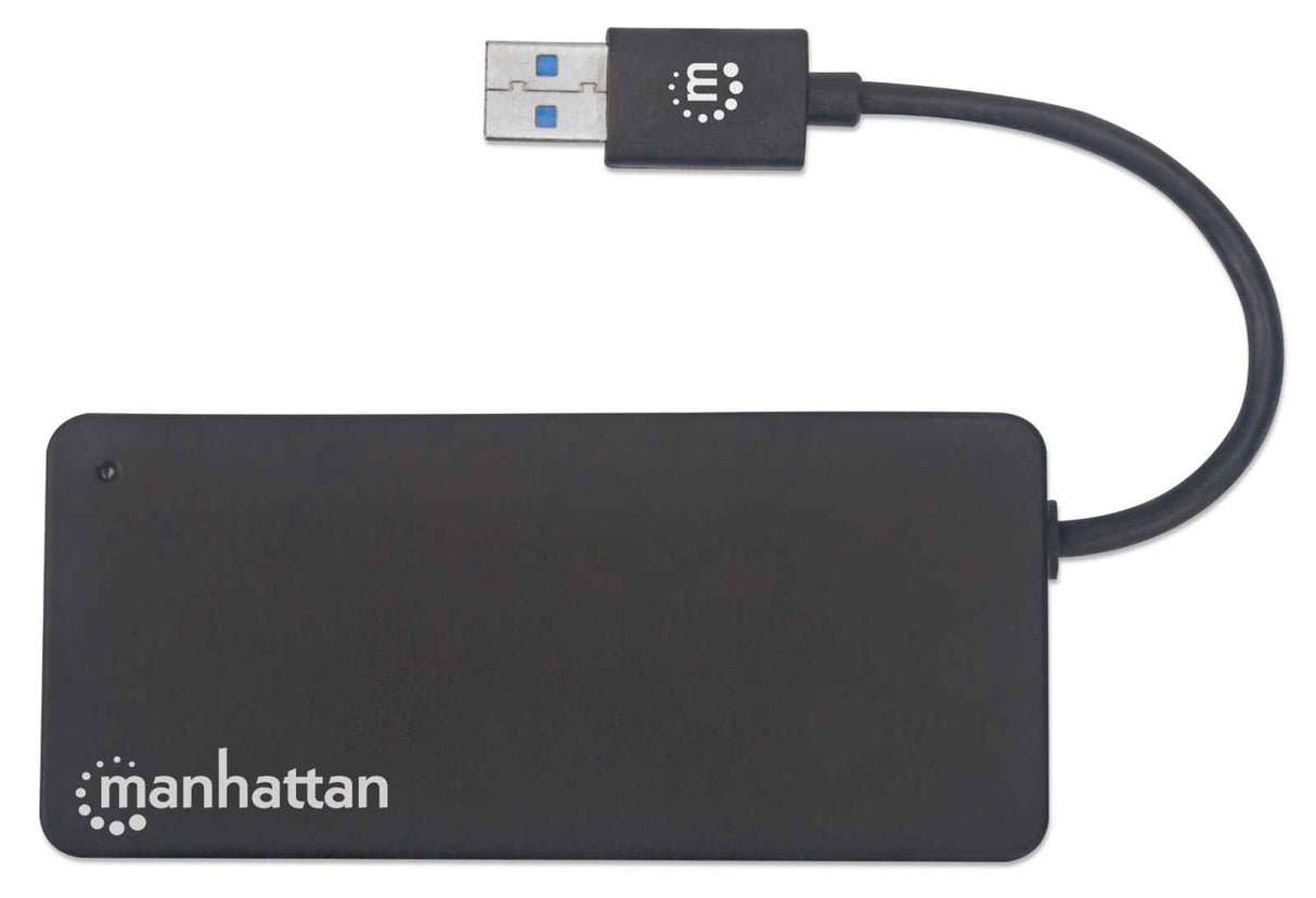 Manhattan USB-A 3-Port Hub with Card Reader, 3x USB-A ports, 5 Gbps (USB 3.2 Gen1 aka USB 3.0), SD, MicroSD, MMC and Memory Stick; Bus Power, SuperSpeed USB, Black, Three Year Warranty