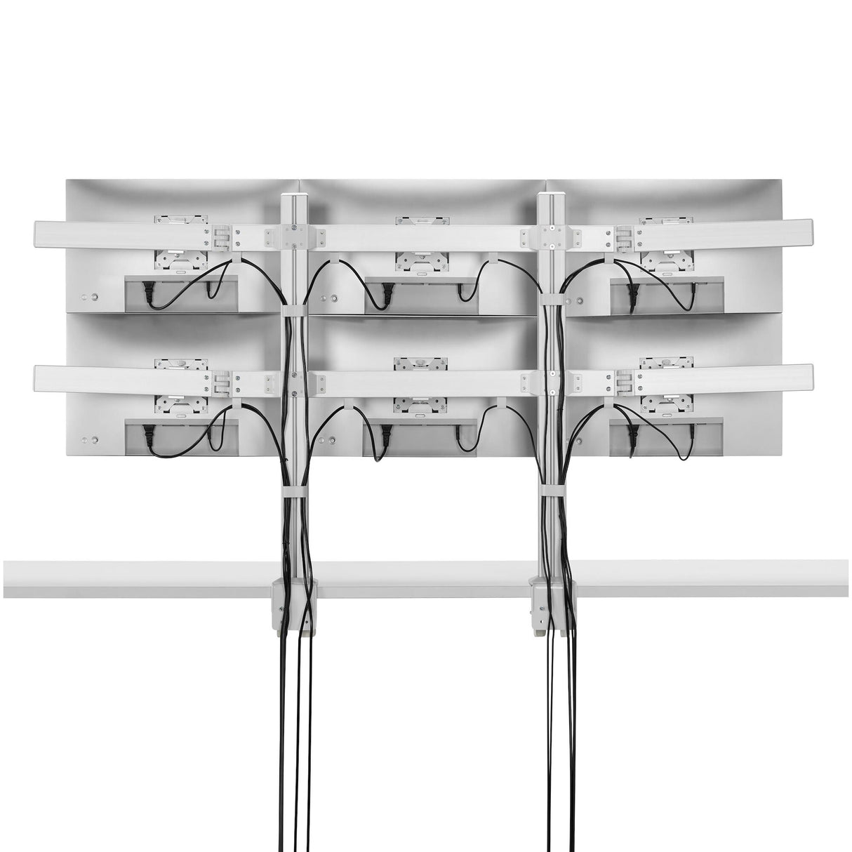 StarTech.com Six-Monitor Desk Mount with Crossbar, Up To 32-inch Computer Screens, Max 17.6lb (8kg) each, Dual Column, C-clamp/Grommet, Height Adjustable