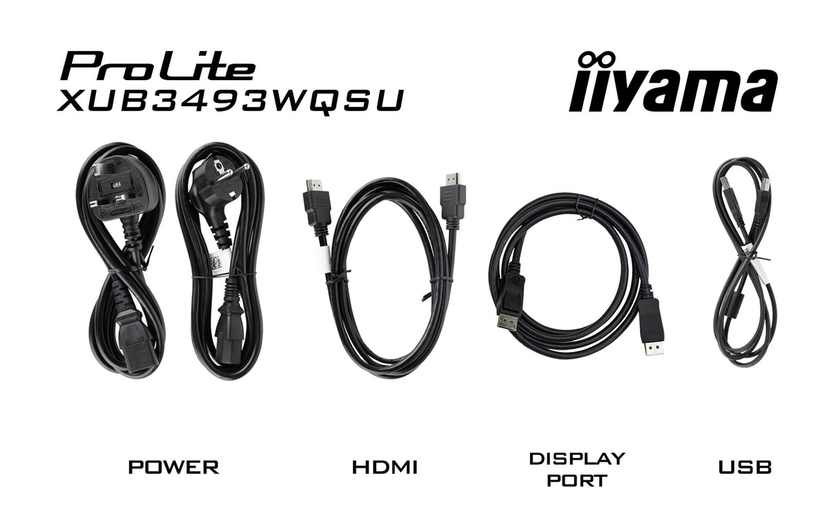 iiyama ProLite XUB3493WQSU-B6 computer monitor 86.4 cm (34") 3440 x 1440 pixels UltraWide Quad HD LED Black