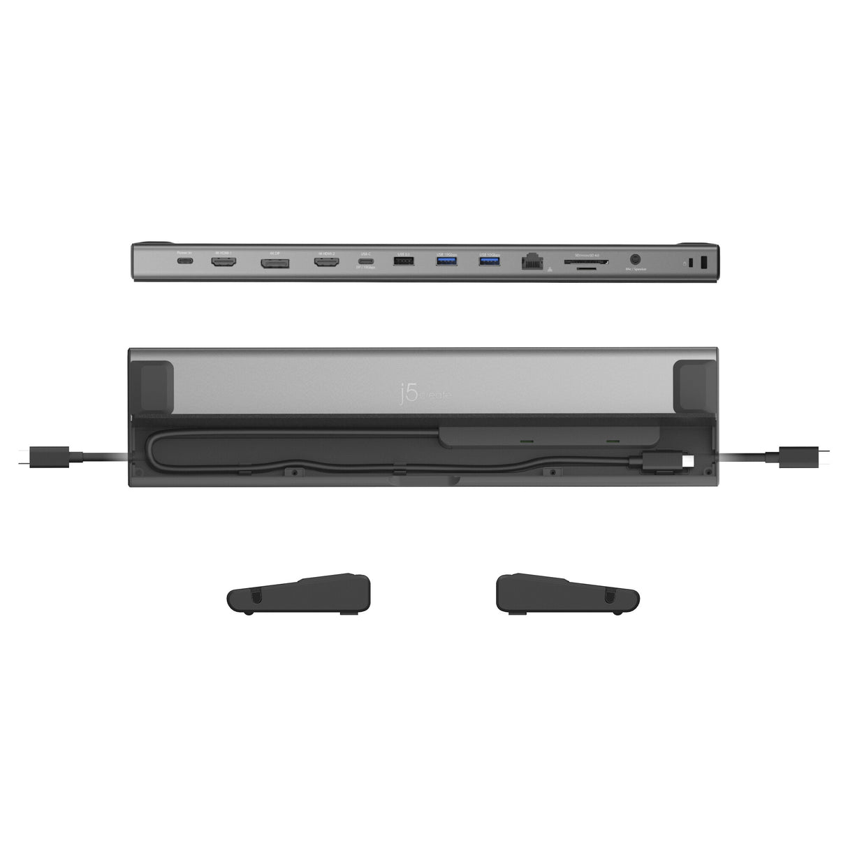 j5create JCD554 USB4® Triple 4K Display Docking Station, Black