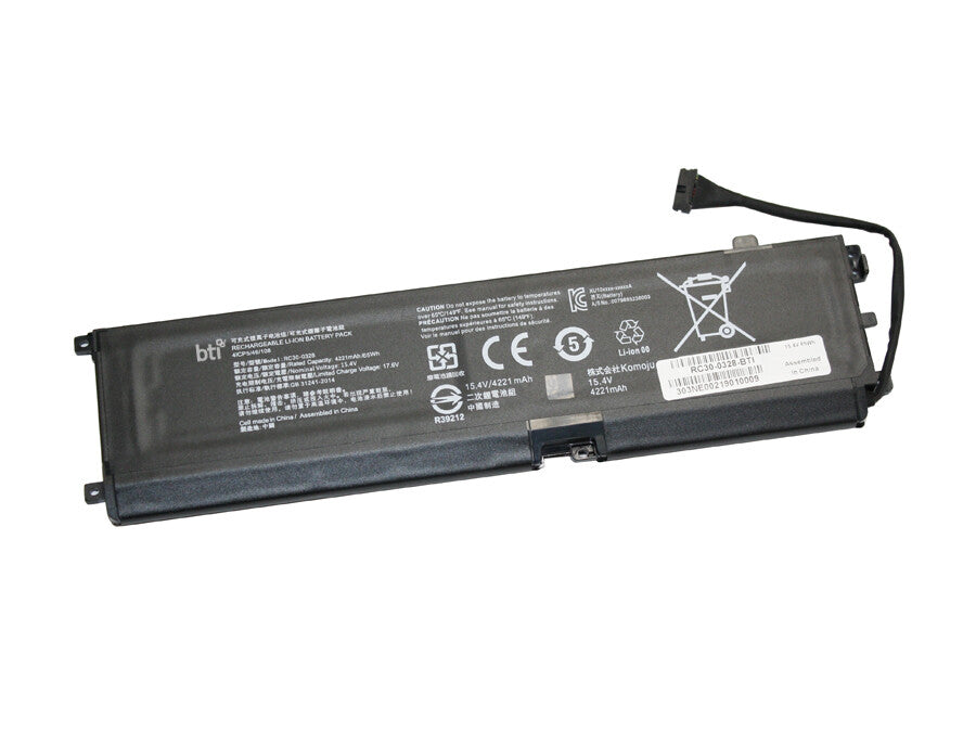 BTI 65Wh 4 cell RC30-0328 compatible battery for RAZER RZ09-0410BE22-R3U1 RZ09-0410X RZ09-0410 RZ09-0369X RZ09-0369 RZ09-03289 RZ09-03287