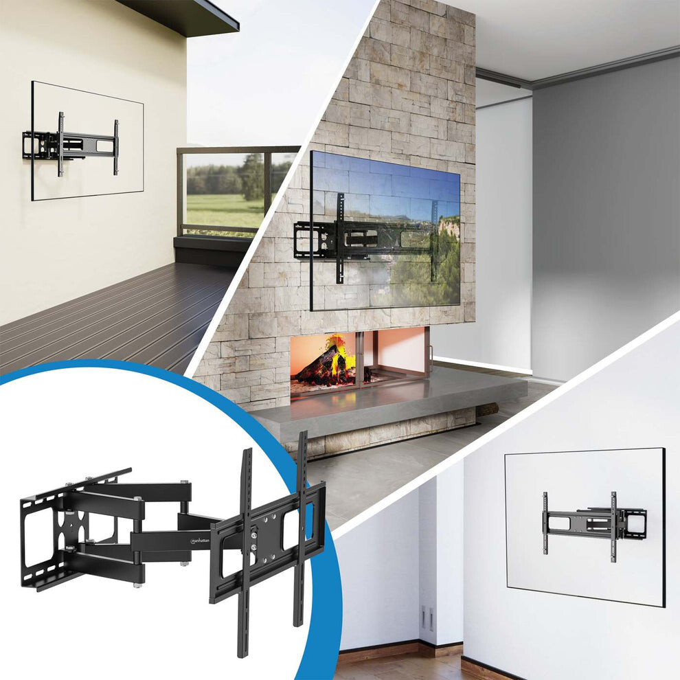 Manhattan Outdoor Wall Mount for TV & Monitors (Full Motion), For screens 37" to 65", VESA compatibility: all between 200x200mm to 600x400mm - check the dimensions of the four mounting holes on back of screen to ensure it fits, Max 50kg, Weatherproof, Bra