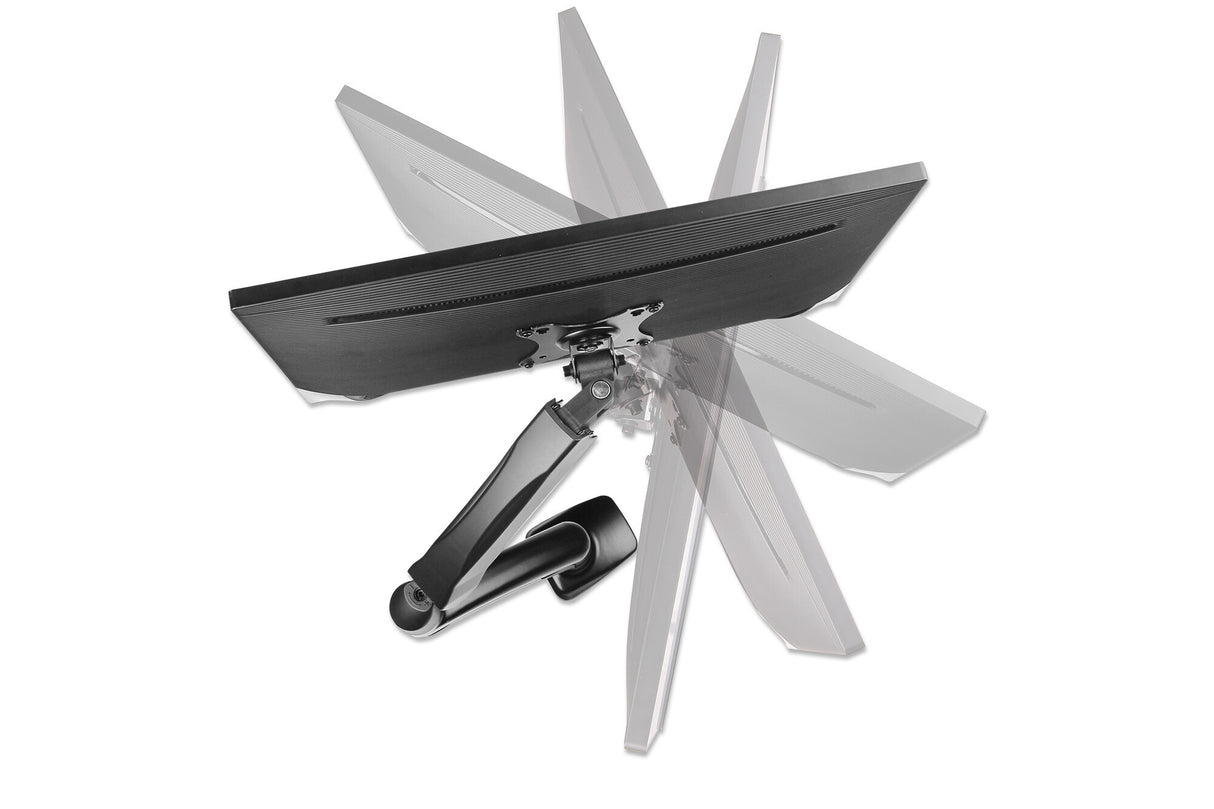 Manhattan Desk Mount for TV & Monitors (Full Motion Spring), For screens 13" to 27", C-Clamp or Grommet Assembly, VESA compatability: 75x75mm and 100x100mm - check the dimensions of the four mounting holes on back of screen to ensure it fits, Max 9kg, Bla