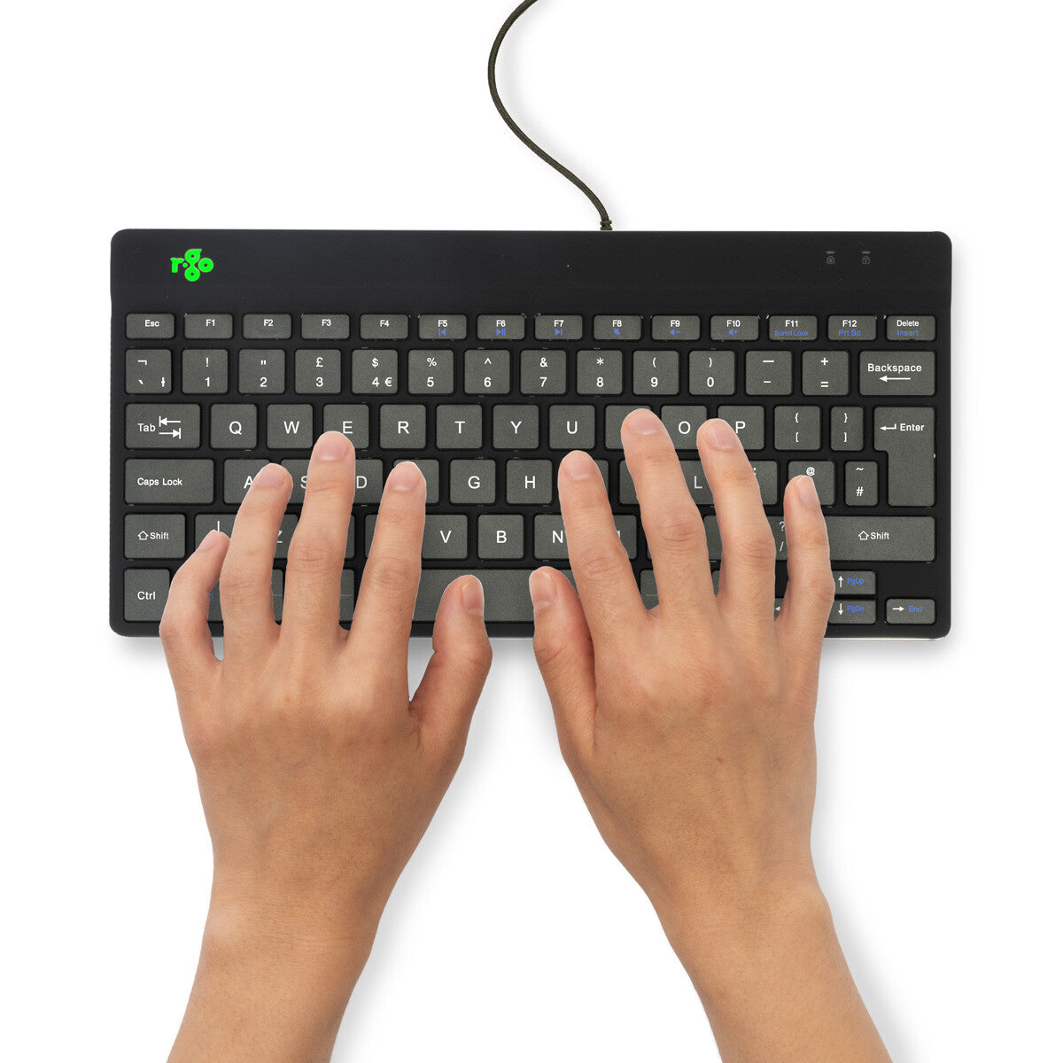 R-Go Tools Ergonomic keyboard R-Go Compact Break, compact keyboard with break software, QWERTY (UK), wired, black