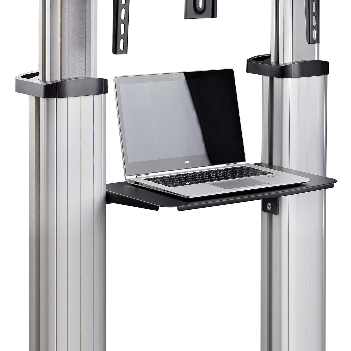 StarTech.com Rolling TV Cart/Stand On Wheels For 60-100inch Flat Screens Up To 220lb (100kg), Height Adjustment via Hand Crank, Mobile/Portable Trolley Mount