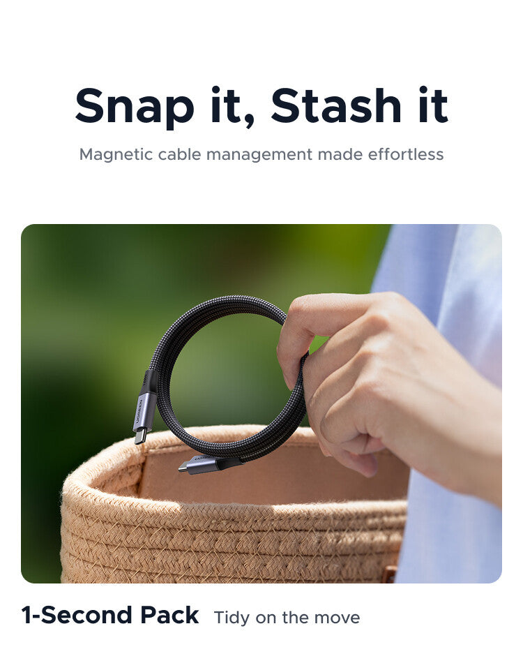 Ugreen 100W USB-C to USB-C Magnetic Charging Cable 1m