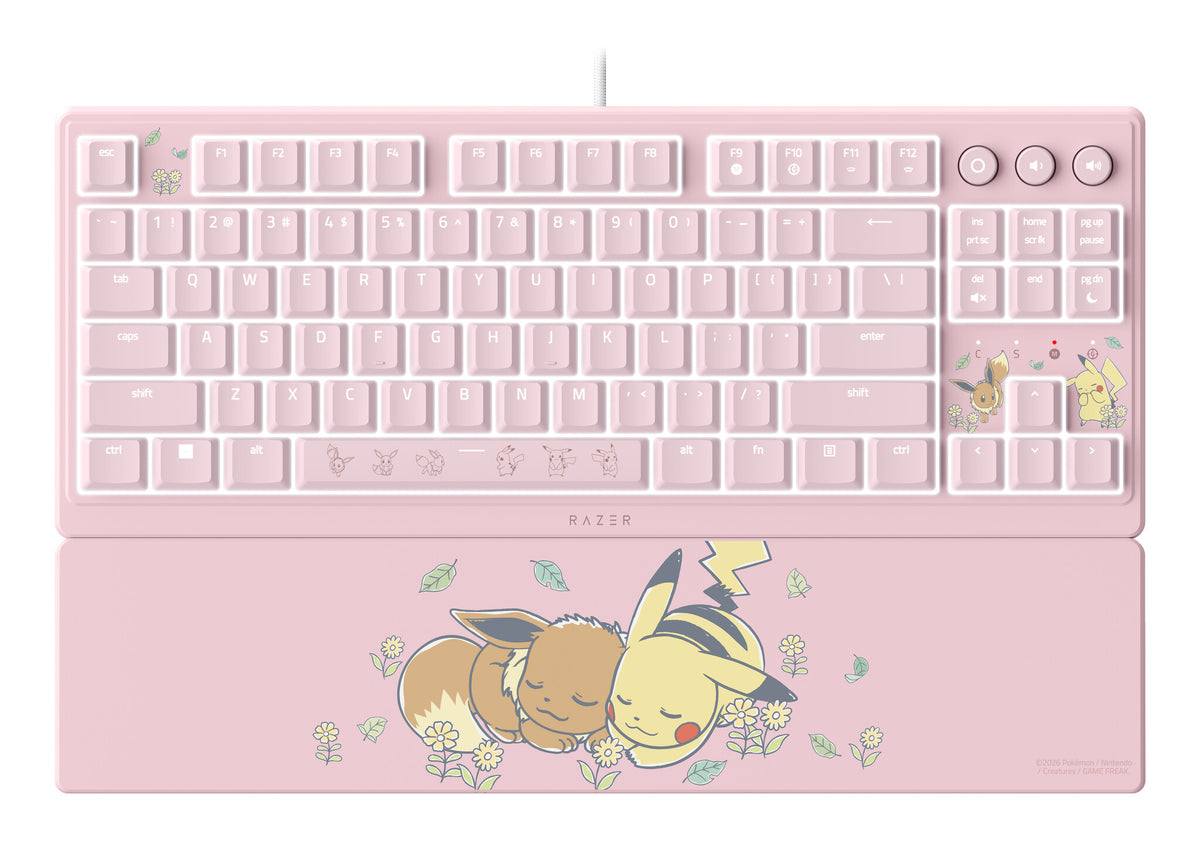 Razer Ornata V3 Tenkeyless – Pikachu & Eevee Edition keyboard Gaming USB Pink