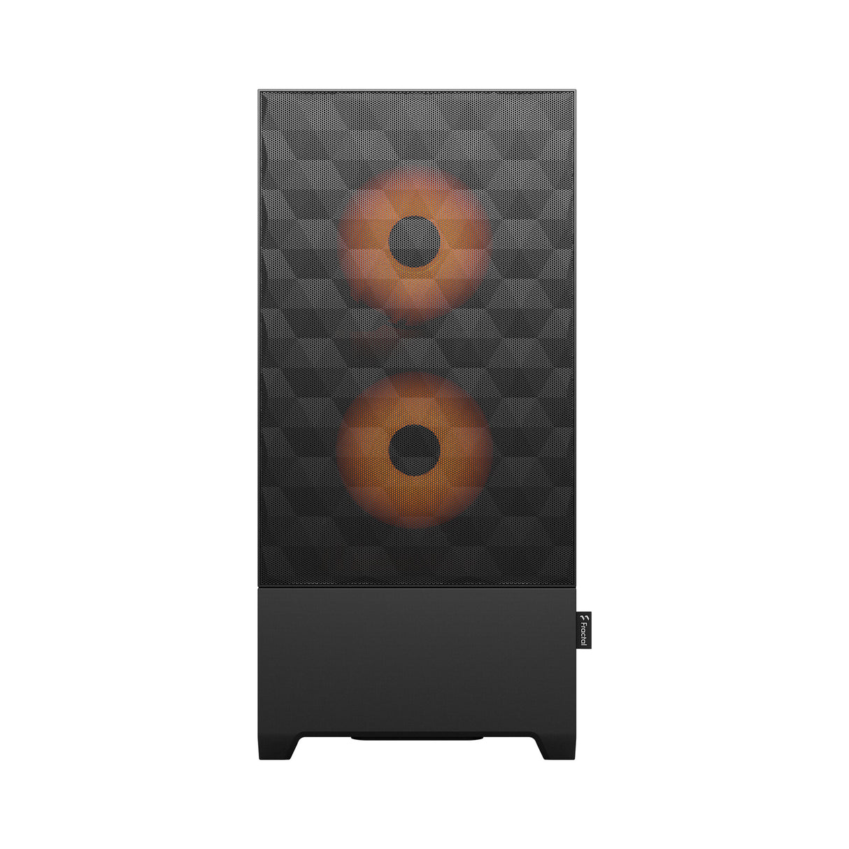 Fractal Design Pop Air RGB (Orange Core TG) Estuche para juegos con ventana de vidrio transparente, ATX, frente de malla hexagonal, interior/detalles en naranja, 3 ventiladores RGB y controlador ARGB