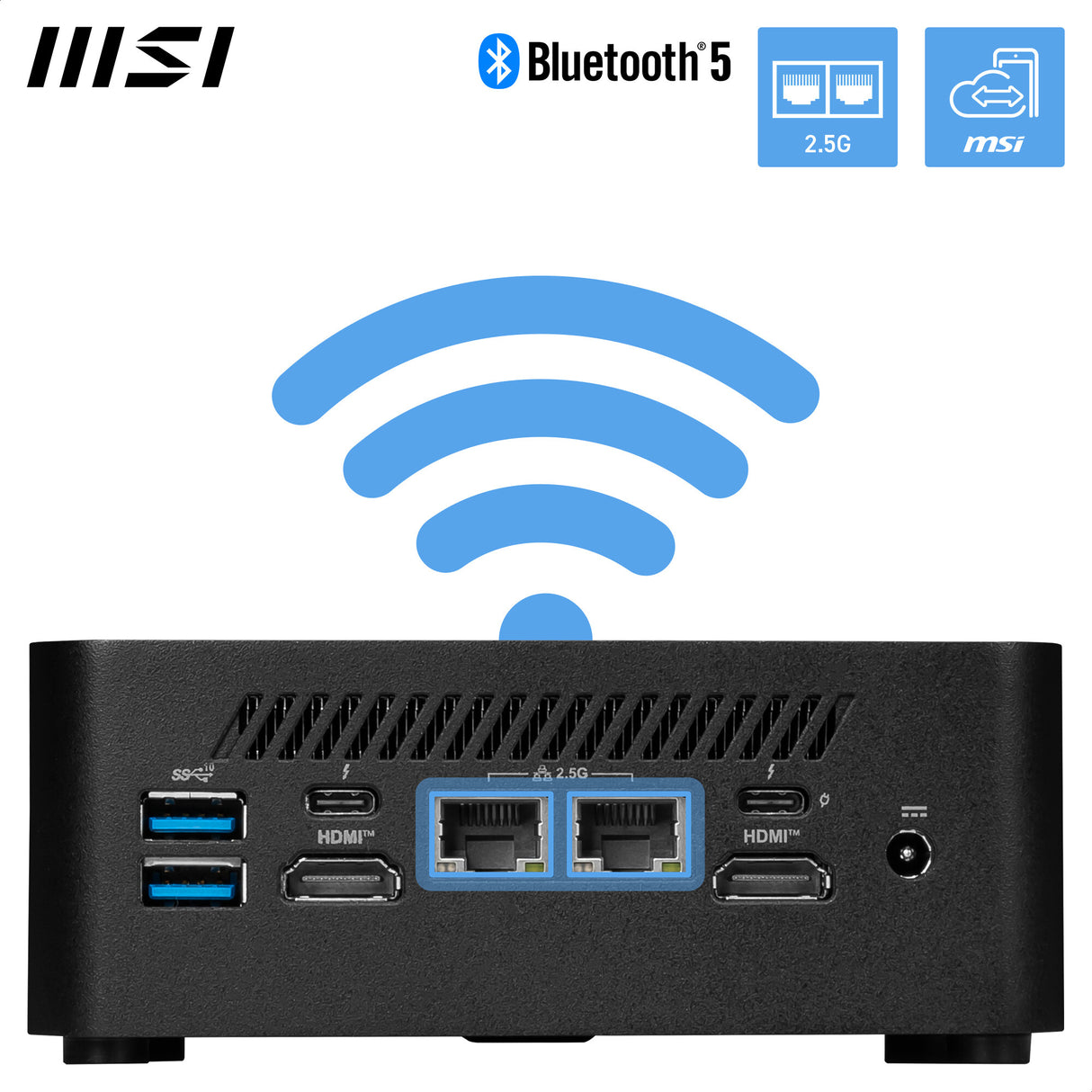 MSI Cubi NUC 1M Intel Core 7 150U (14th Gen) Barebone, NUC, SFF, Mini Computer, HTPC, (NO RAM, NO Storage, NO OS), Intel Graphics/DDR5/Dual ThunderBolt 4/Dual HDMI/Dual LAN/WiFi 6E/BT 5.3/VESA