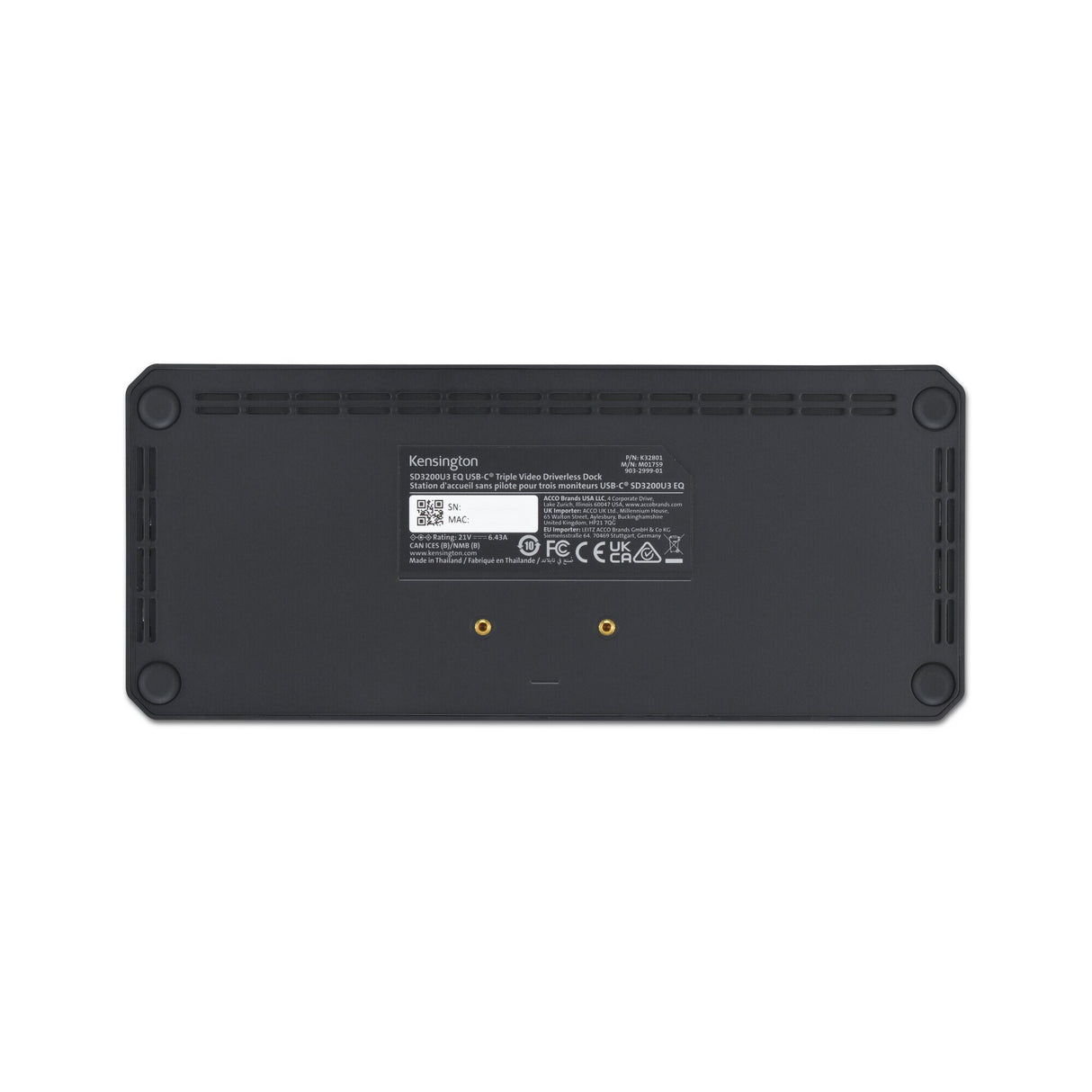 Kensington SD4843P EQ USB-C 10Gbps Triple Video Driverless Dock