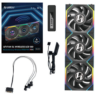 Lian Li UNI FAN SL Wireless LCD 120 Computer case 12 cm Black 3 pc(s)
